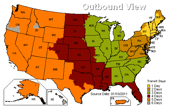 Shipping Time Map